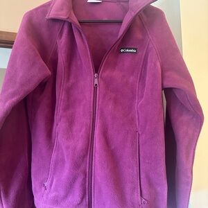 Woman’s Columbia pink/ purple fleece jacket size medium.